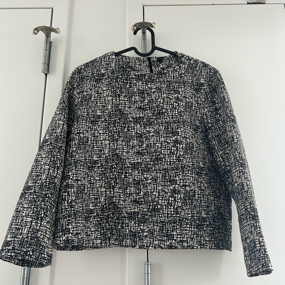Zara Monochrome Textured Blouse
